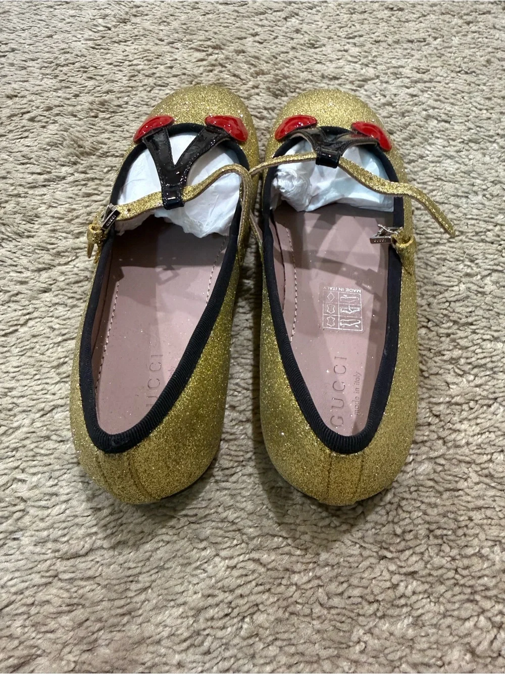 Gucci glittery gold